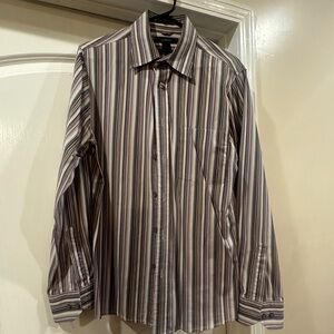 Express Men's Multicolor Striped Button Down Shirt